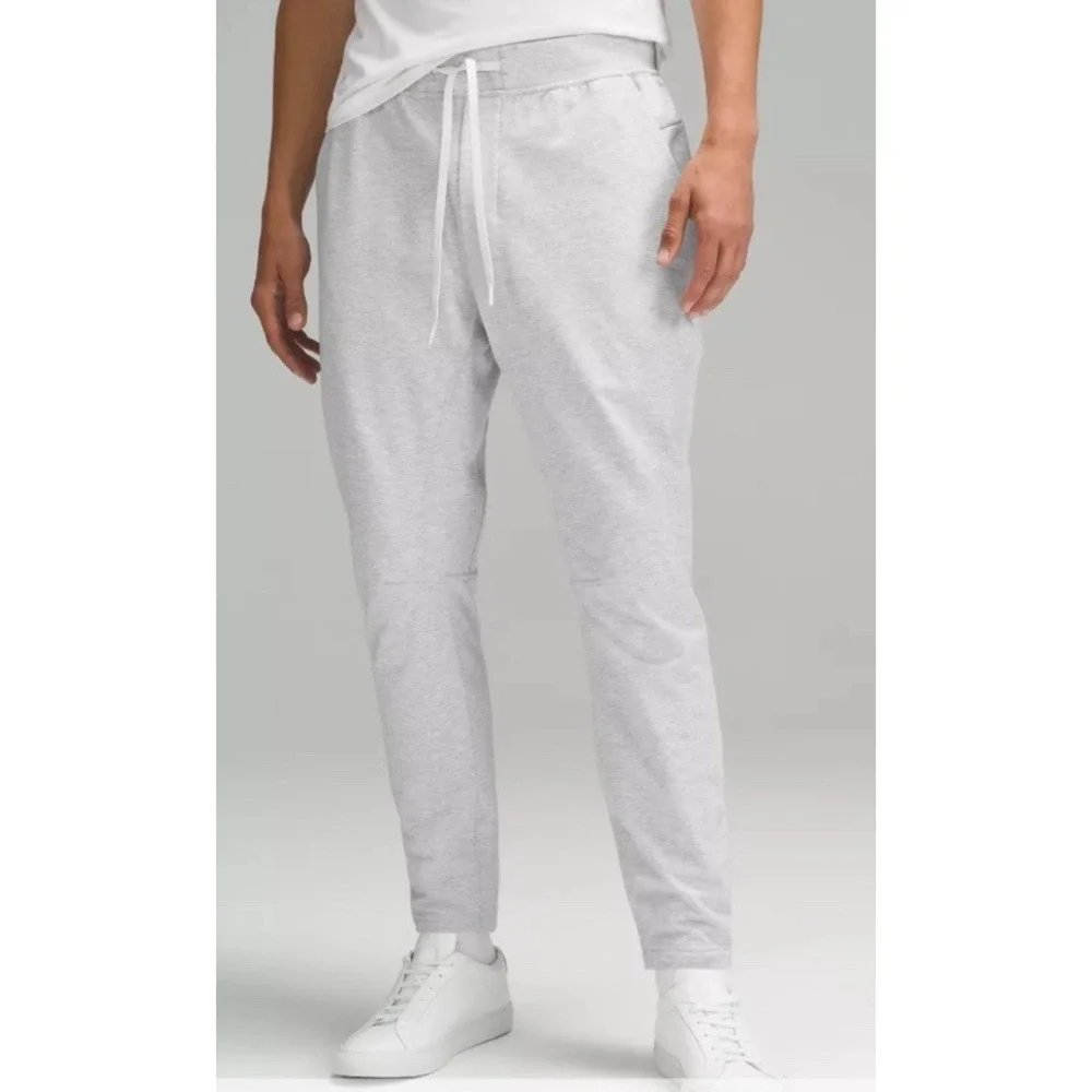 Lululemon City Sweat Pant Slim Stretch French Terry Slim Tapered Fit Size S Gray